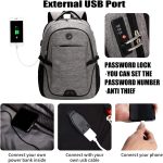 SHRRADOO Travel Laptop Backpack with usb Charging Port for Women & Men School College Students Backpack Fits 17 Inch Laptop (Grey, Large) - Image 2